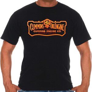 JH Design Men's Cummins Shirt Engine Logo Crewneck Black T-Shirt